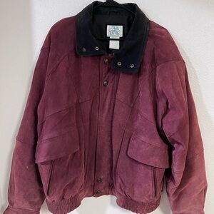 Vintage Ash Creek Leather Suede Bomber Jacket Men Large